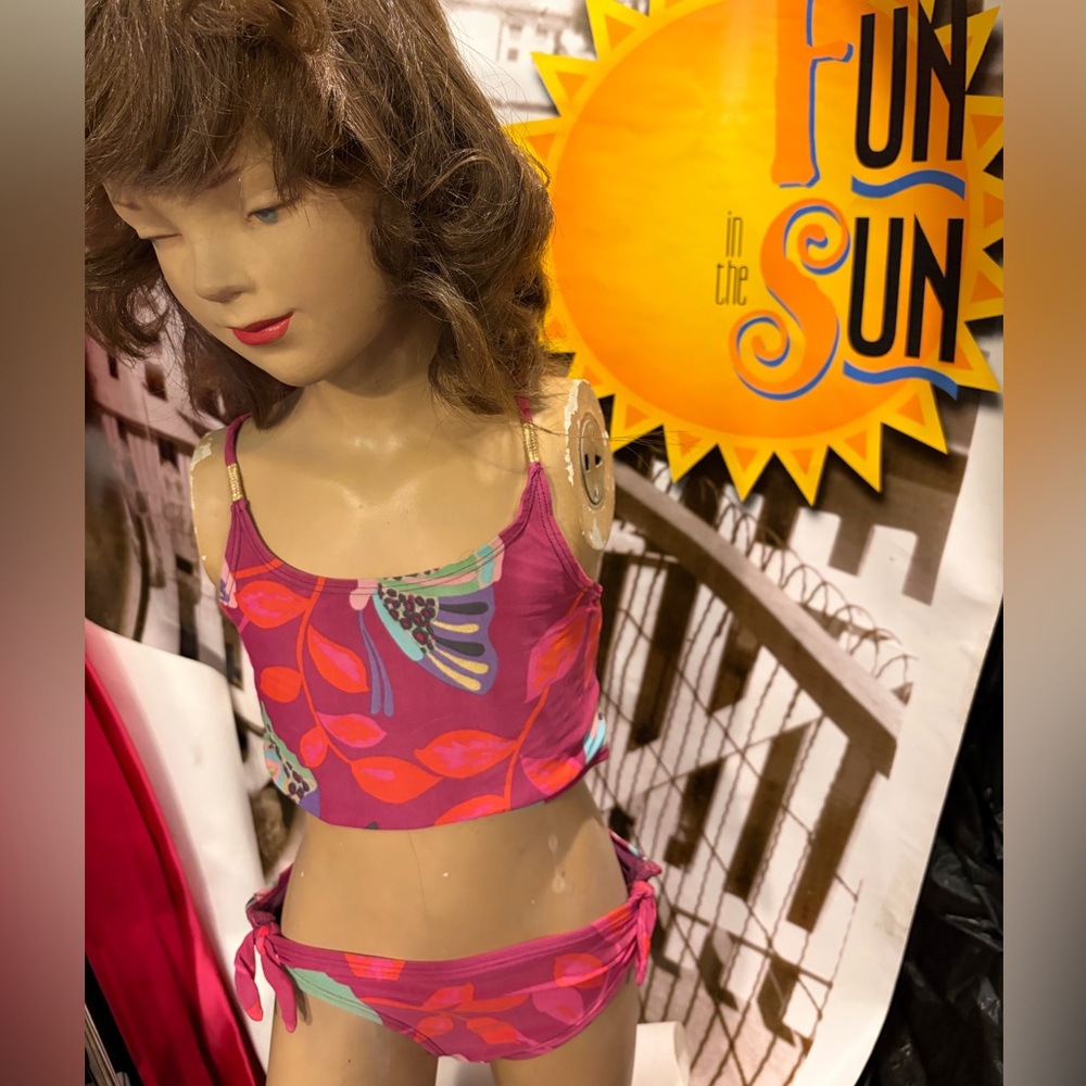 GAP Kids Plum Pink Floral Swim Top and Briefs